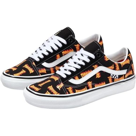 VANS Old Skool Skate x Thrasher Low Allover Thrasher Logo 10.5 Men 12 Womens - Picture 1 of 6